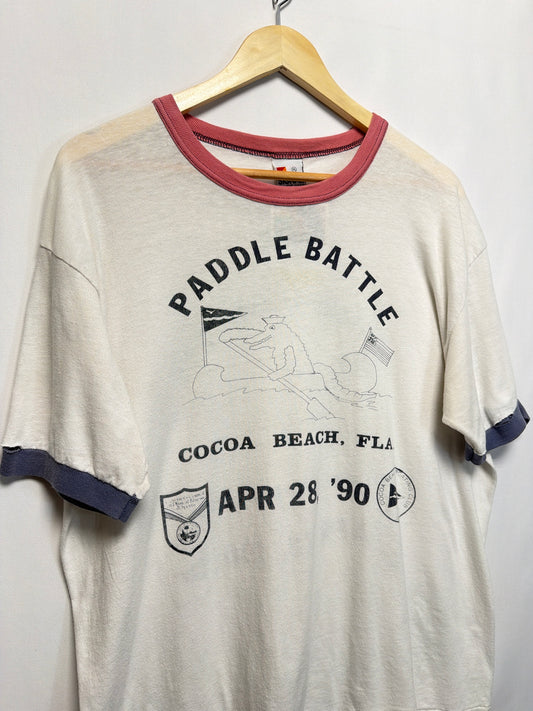1990 Cocoa Beach Paddle Battle Ringer T-Shirt