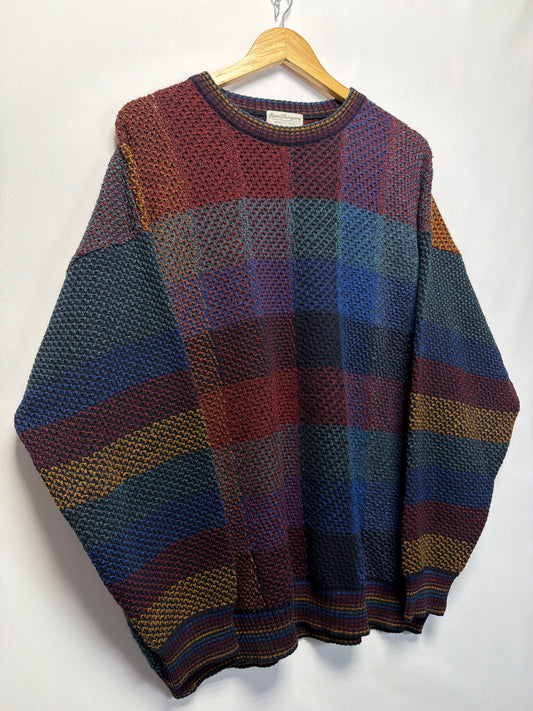 Vintage Norm Thompson Color Block Wool Acrylic Sweater