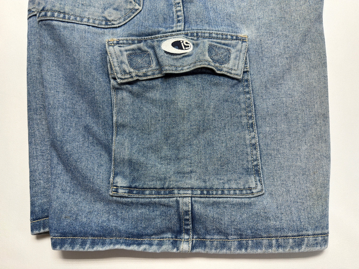 Vintage Interstate Baggy Denim Cargo Shorts