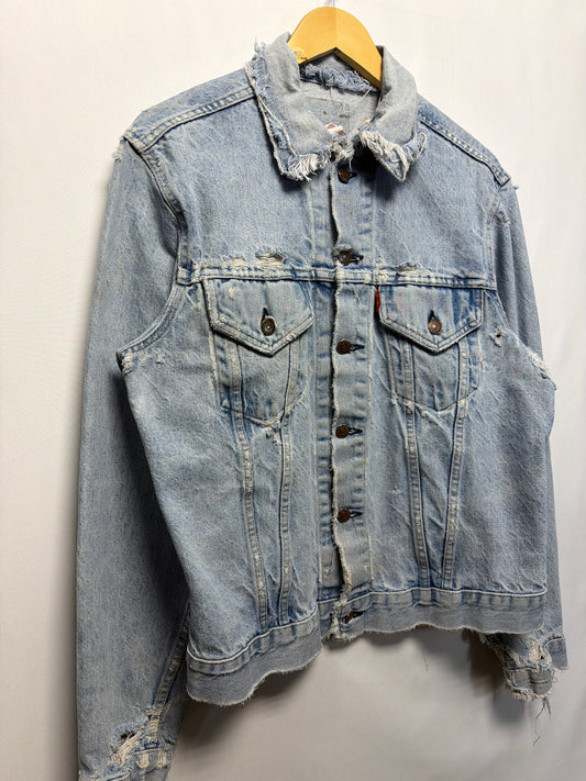 Vintage Thrashed Levi’s Type 3 Light Wash Denim Jacket