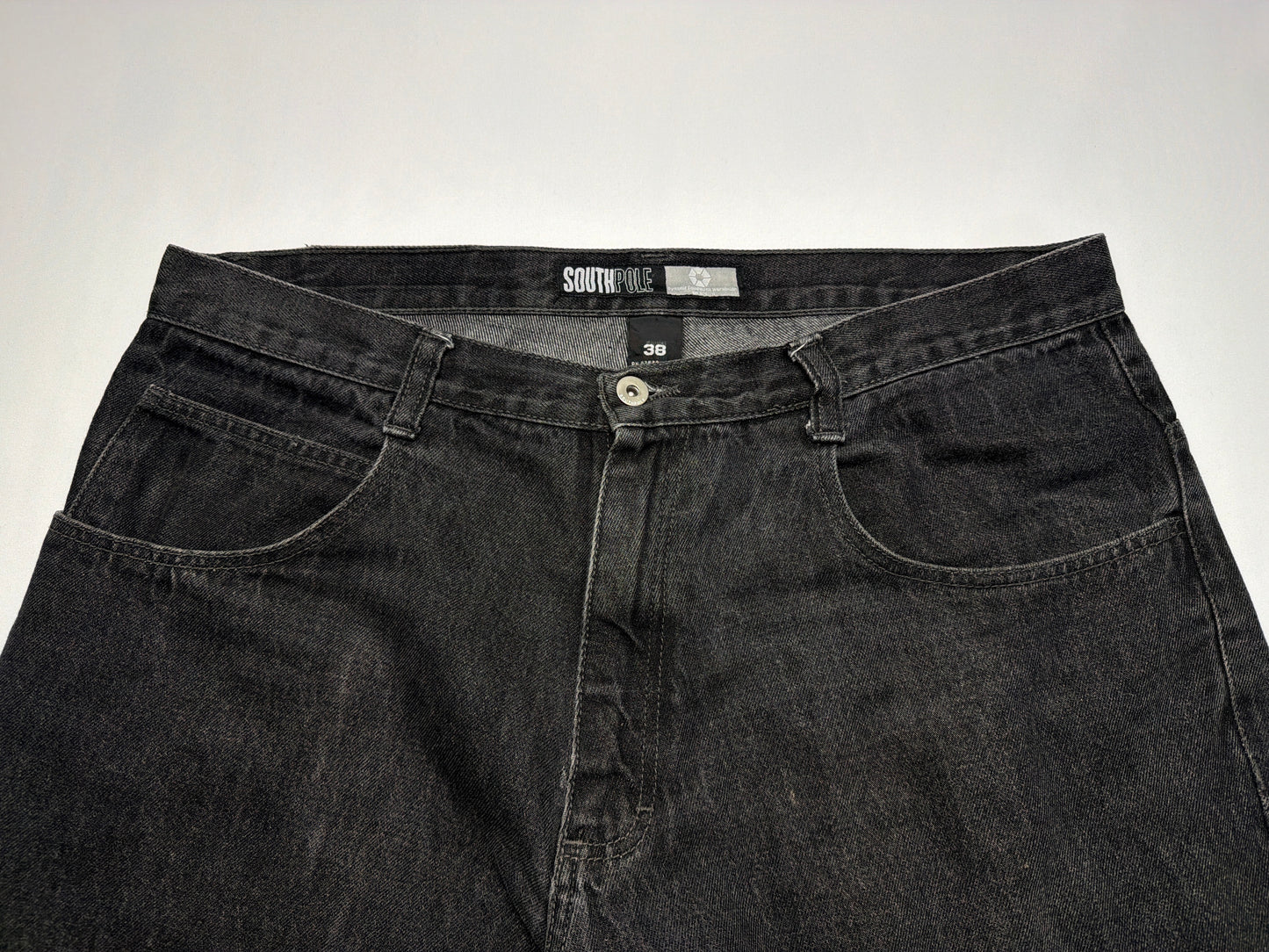 Vintage SouthPole Black Silver Tab Baggy Shorts