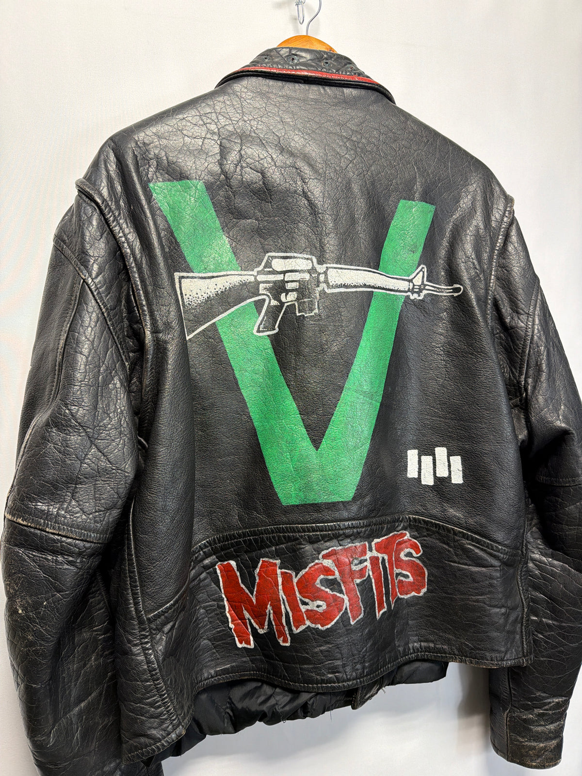 Vintage Custom Punk Studded FMC Leather Jacket