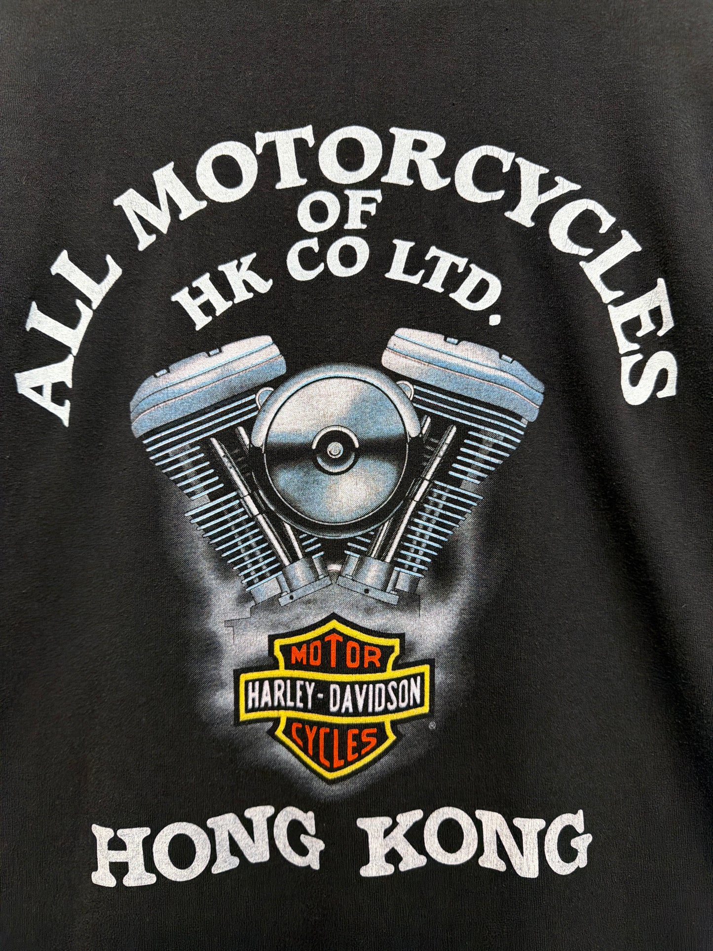 1989 3D Emblem Harley Davidson Hong Kong T-Shirt