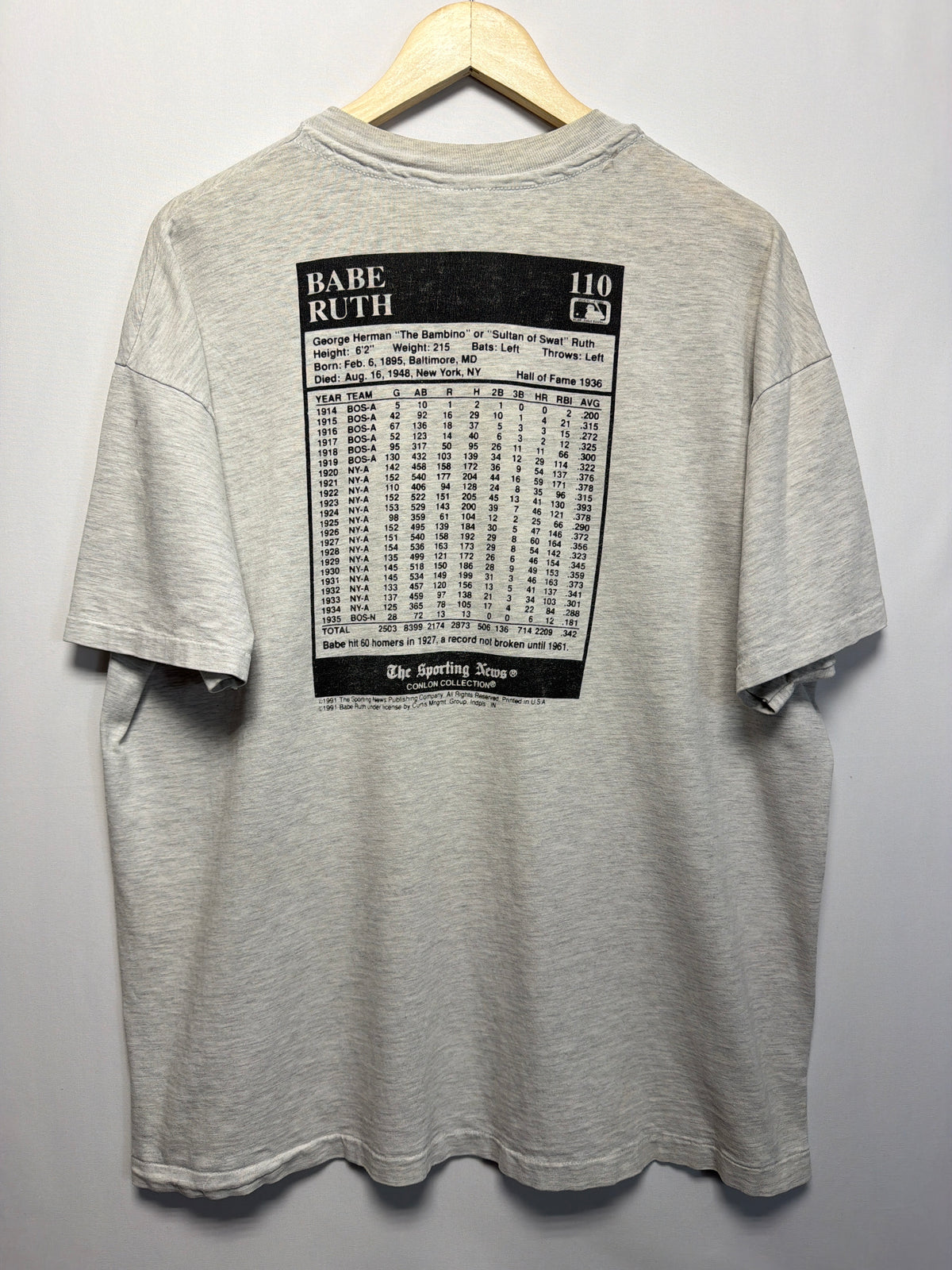 Vintage Babe Ruth Baseball Legend T-Shirt