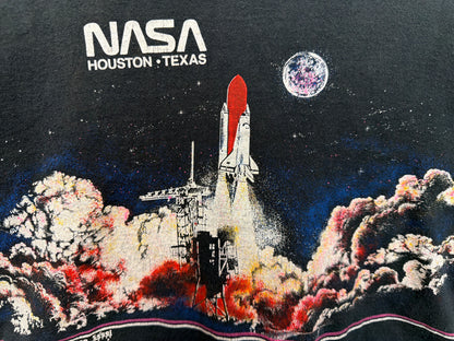 1990 NASA Houston Texas Space Shuttle Wraparound Crop T-Shirt