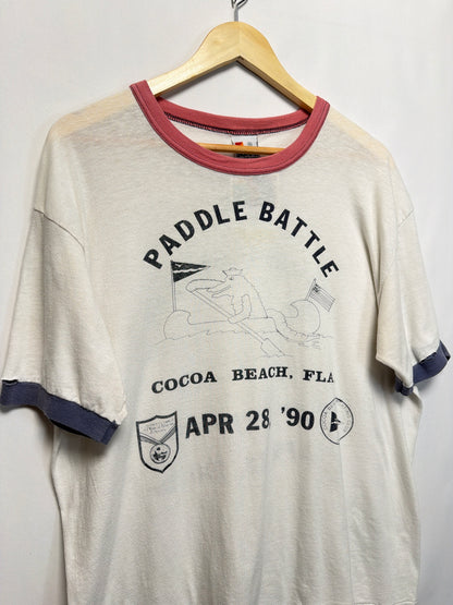 1990 Cocoa Beach Paddle Battle Ringer T-Shirt