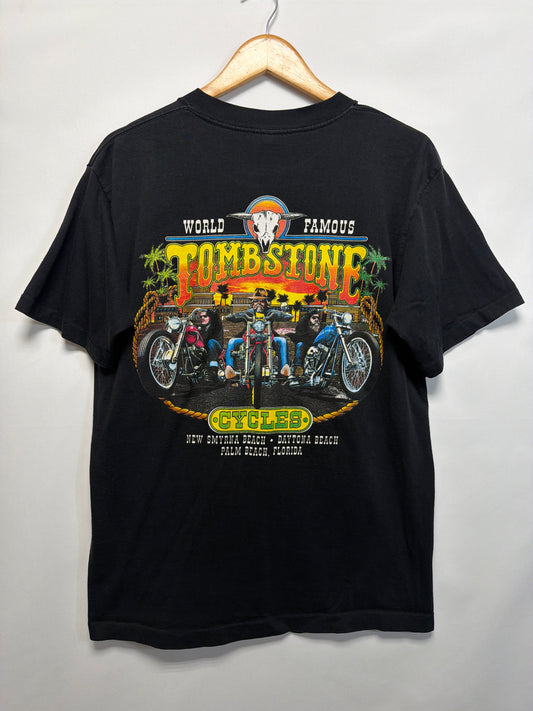 Vintage Tombstone Cycles Biker Pocket T-Shirt