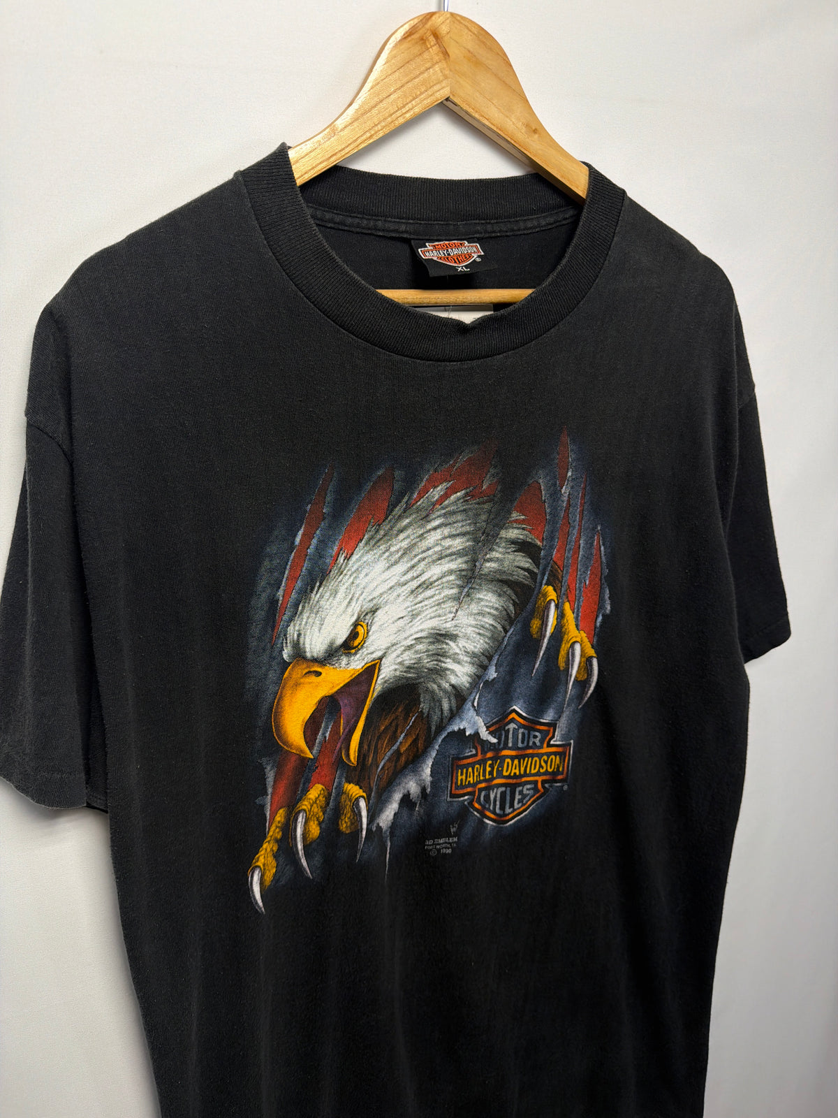 1990 3D Emblem Harley Davidson Tearing Eagle T-Shirt