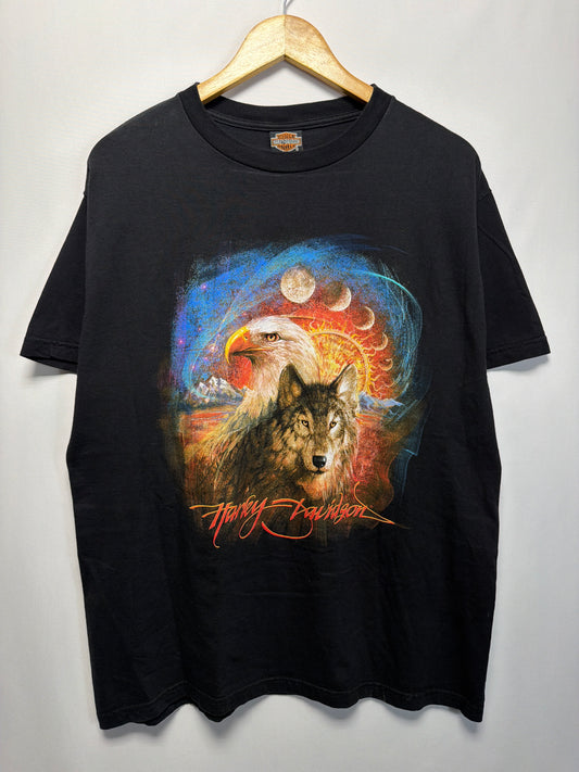 2000 Harley Davidson Wolf Eagle Fairbanks Alaska T-Shirt