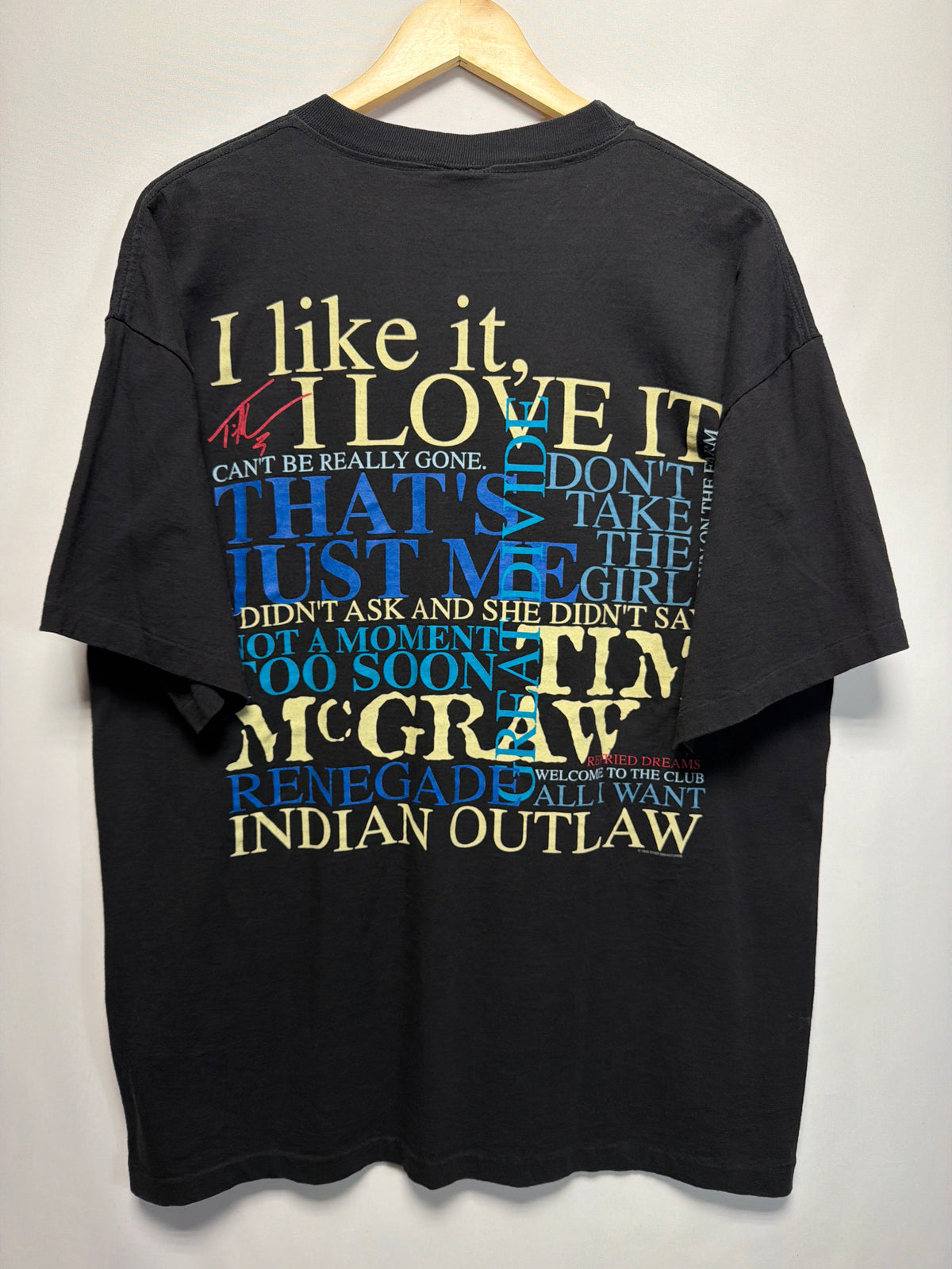 1995 Deadstock Tim McGraw Songs T-Shirt