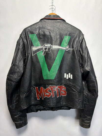 Vintage Custom Punk Studded FMC Leather Jacket