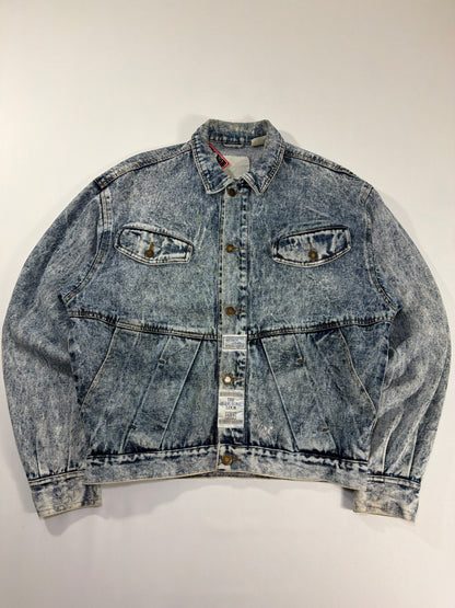 Vintage Acid Wash Blue Zone Denim Jacket