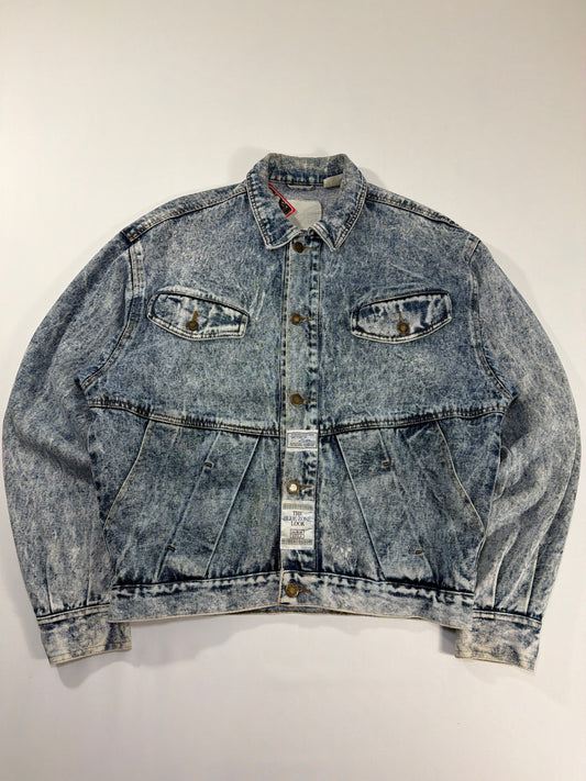 Vintage Acid Wash Blue Zone Denim Jacket