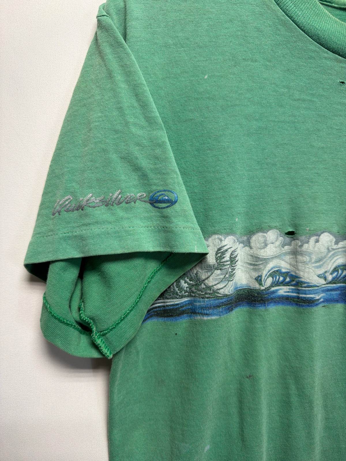 Vintage Faded Distressed Quicksilver Surf T-Shirt