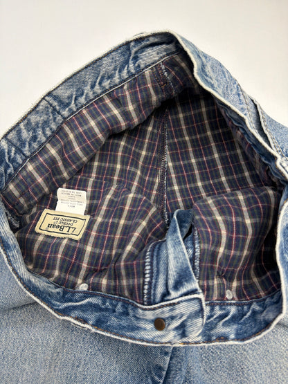 Vintage L.L. Bean Double L Plaid Lined Denim Jeans