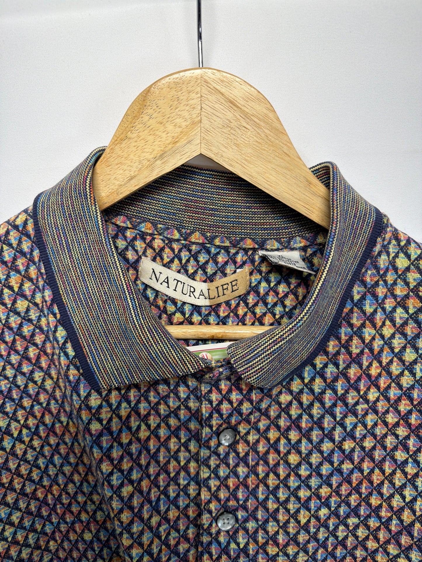 Vintage Naturalife Geometric Polo Shirt