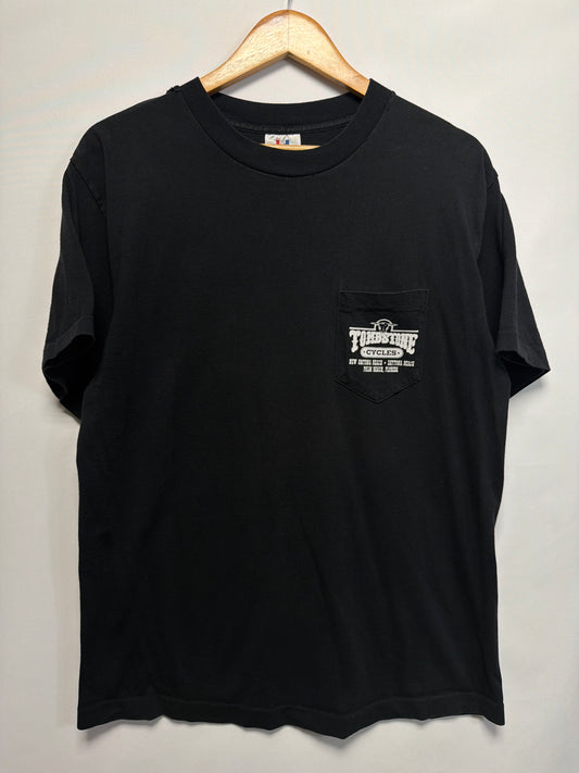Vintage Tombstone Cycles Biker Pocket T-Shirt