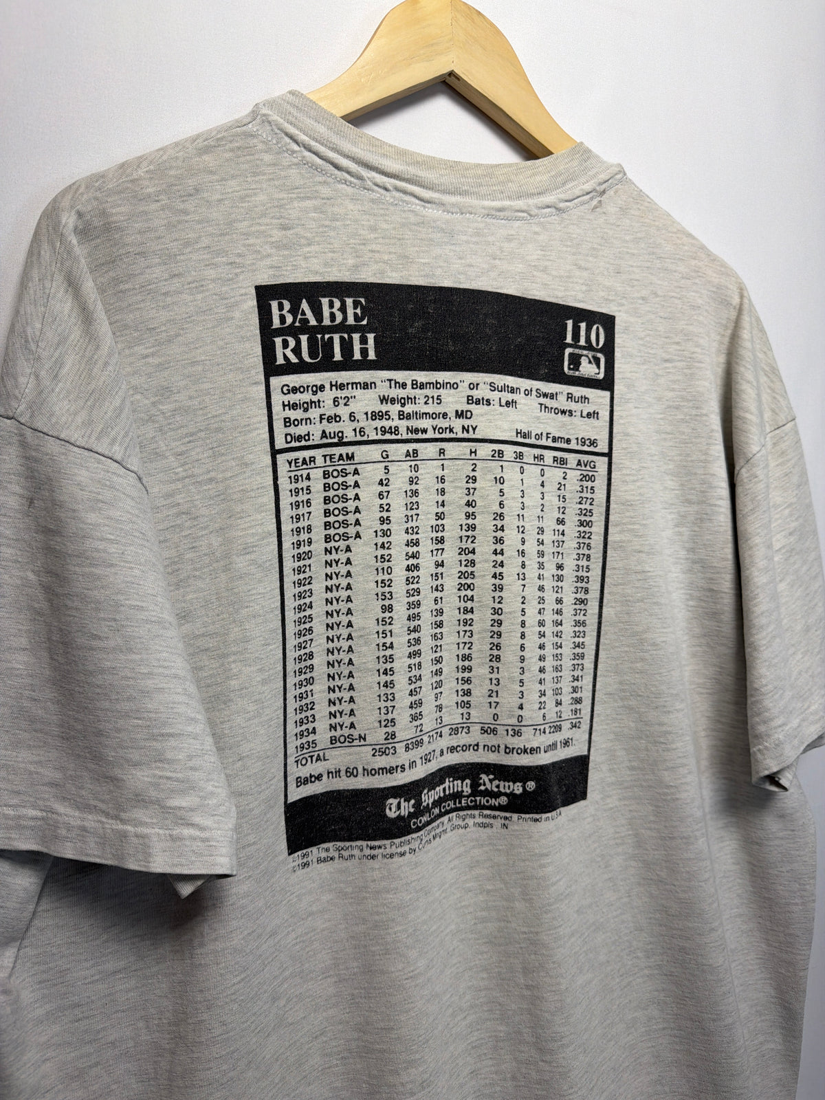 Vintage Babe Ruth Baseball Legend T-Shirt