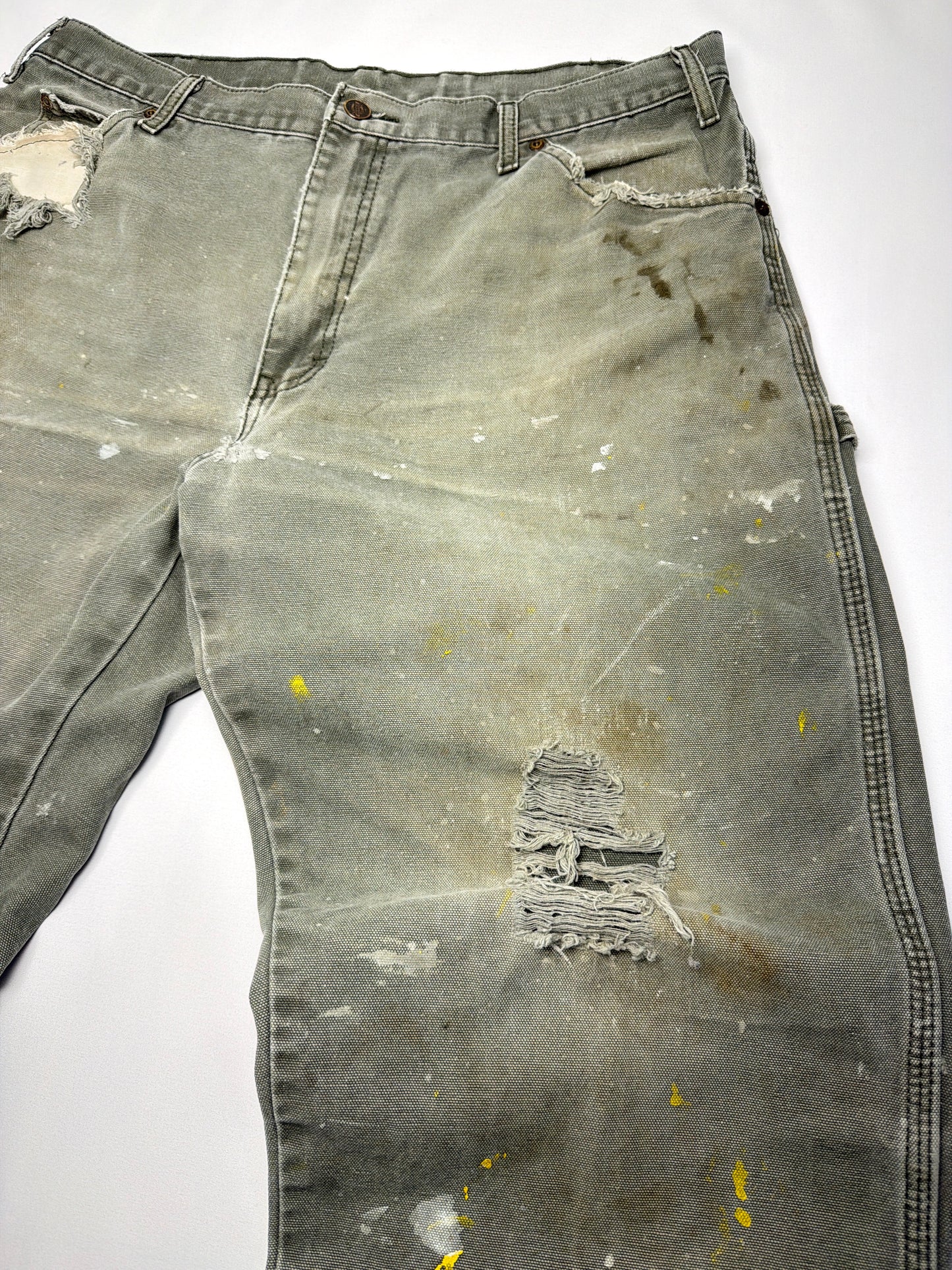 Vintage Distressed Thrashed Green Dickies Work Pants
