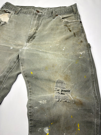 Vintage Distressed Thrashed Green Dickies Work Pants