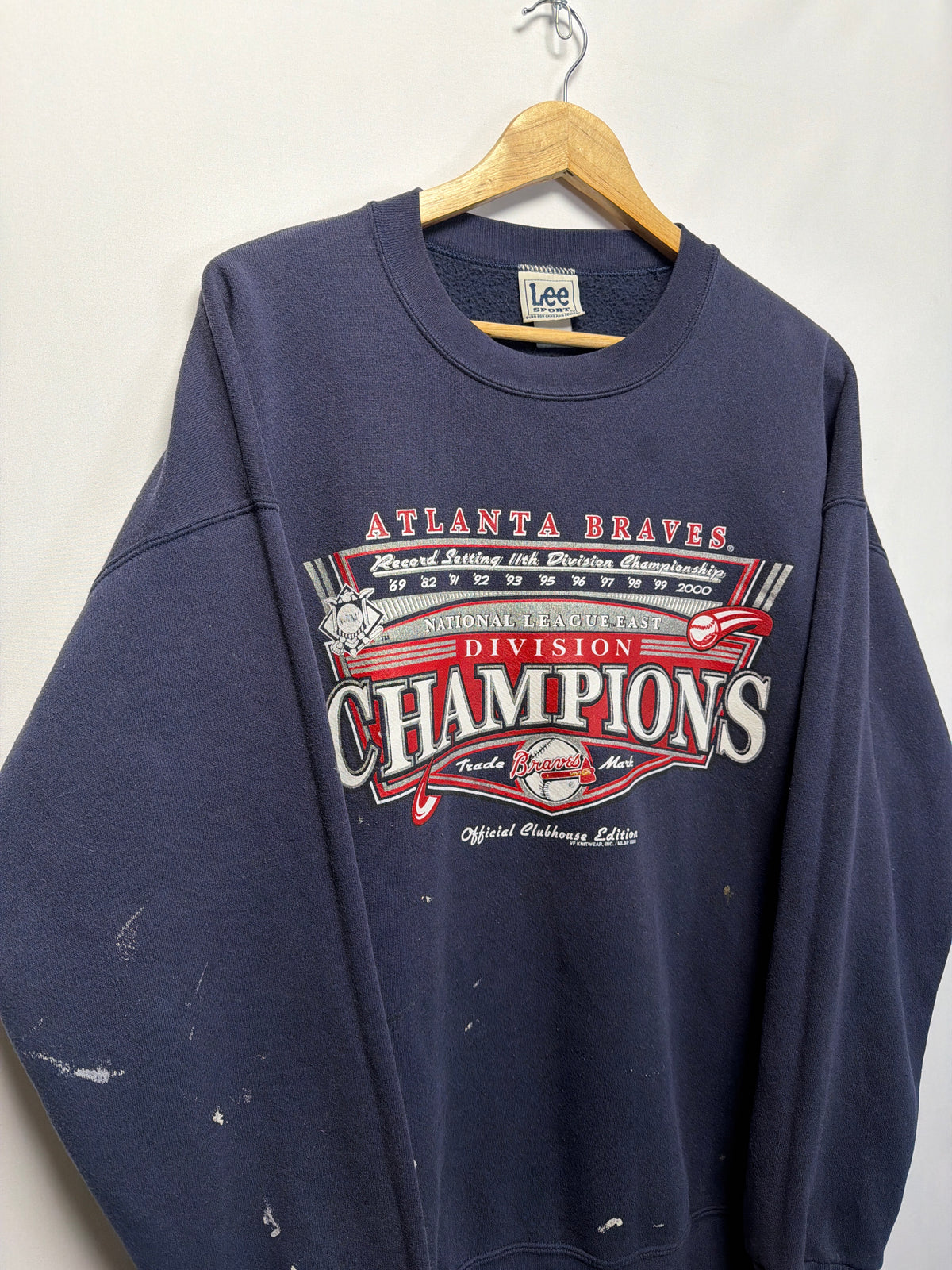 2000 Atlanta Braves NL Champions Distressed Sweatshirt