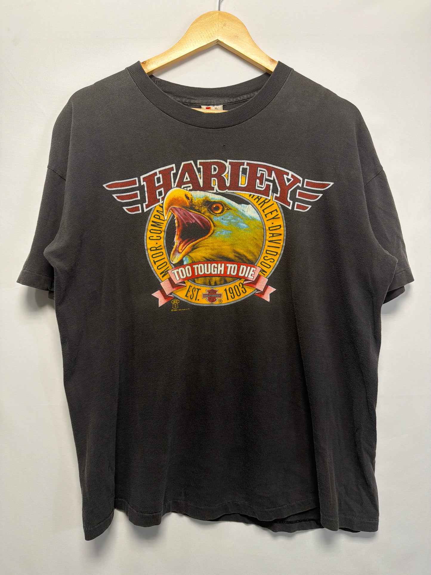1987 Harley Davidson Too Tough To Die T-Shirt