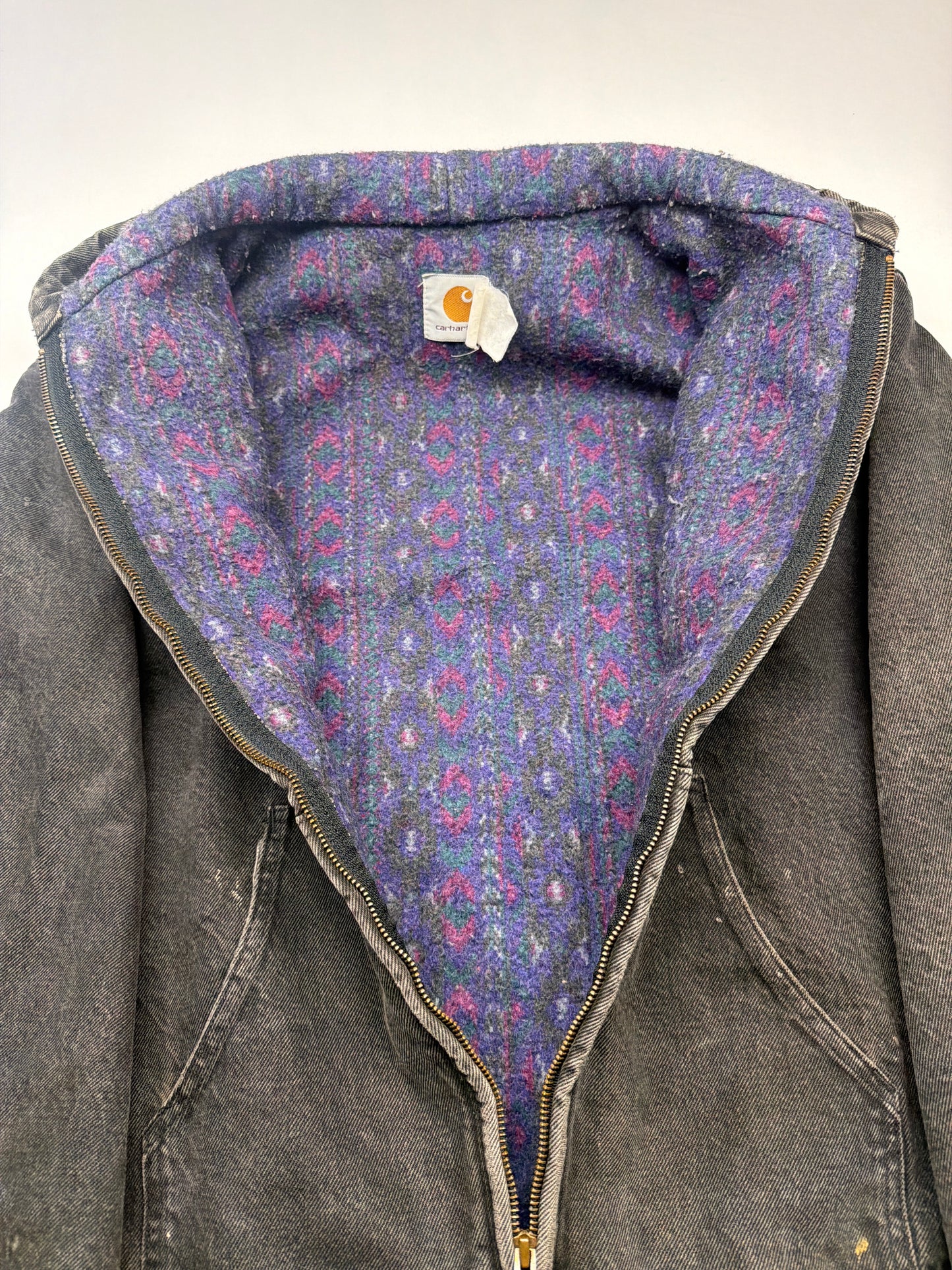 Vintage Black Carhartt JB6865 Aztec Lined Jacket