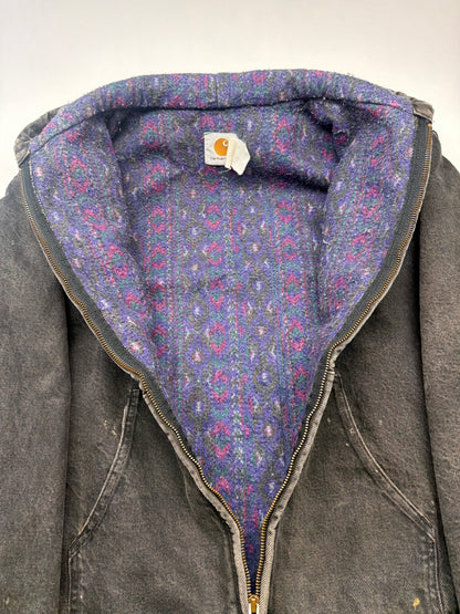 Vintage Black Carhartt JB6865 Aztec Lined Jacket