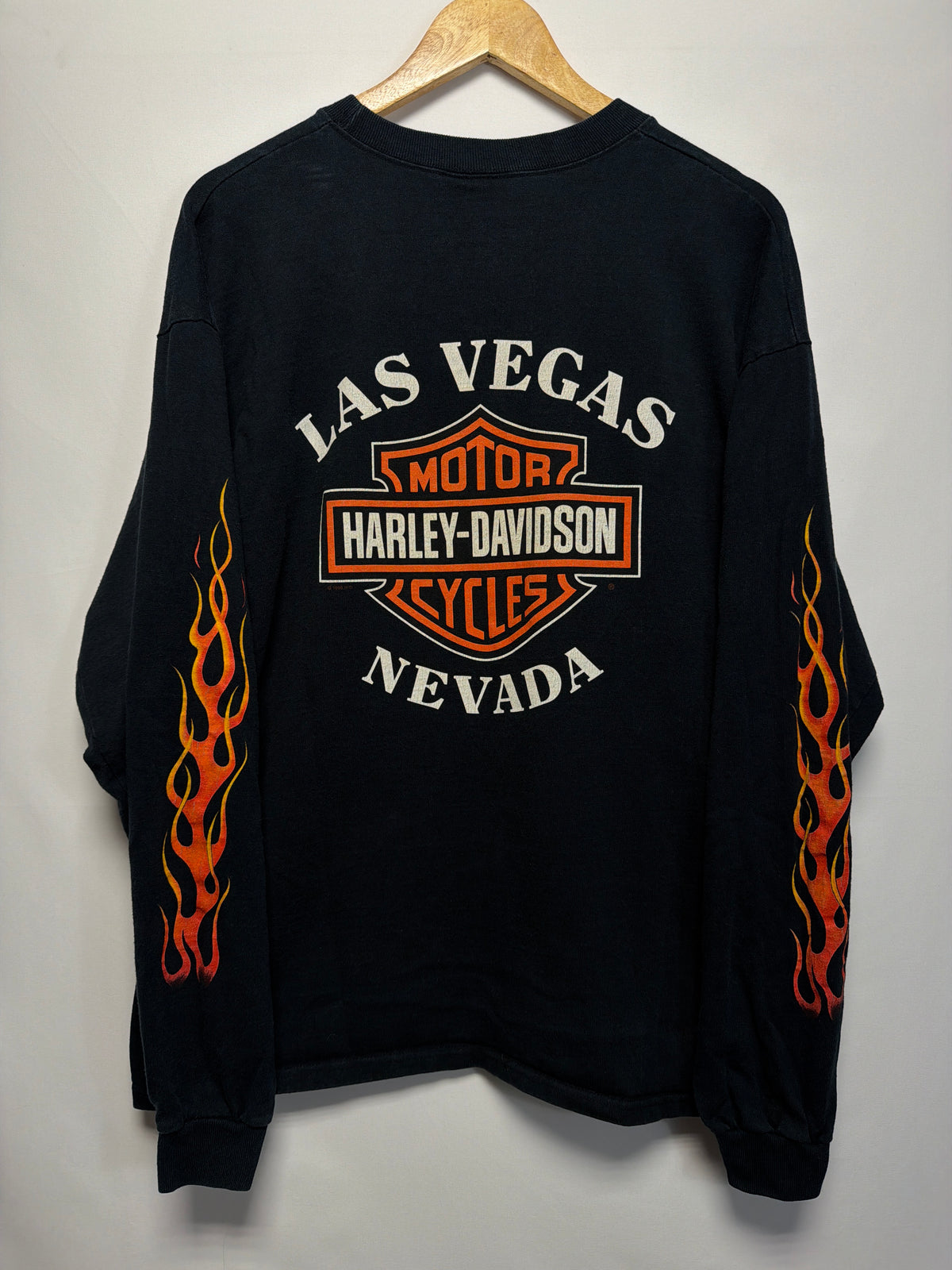 1998 Harley Davidson Feel The Heat Long Sleeve Flames T-Shirt