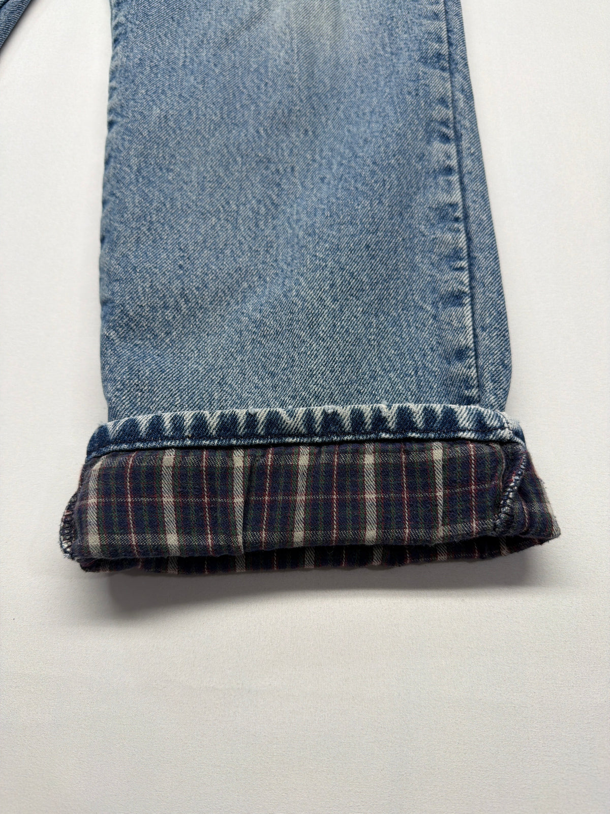 Vintage L.L. Bean Double L Plaid Lined Denim Jeans