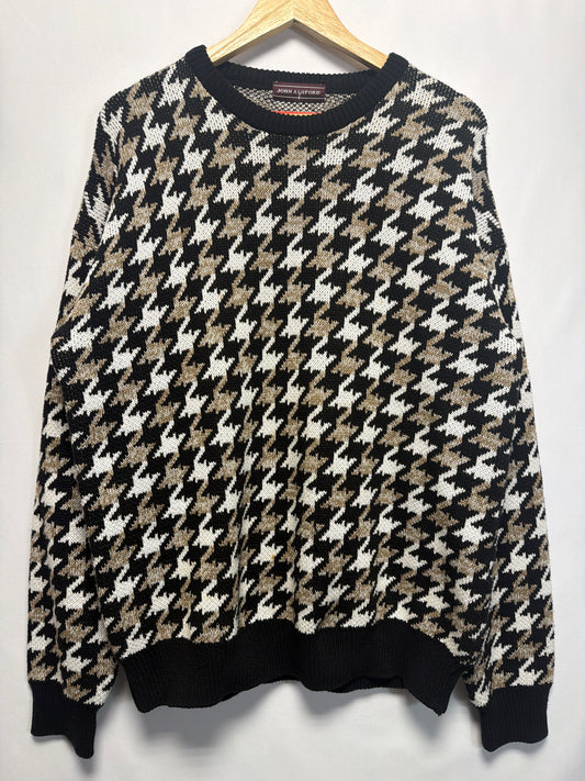 Vintage John Ashford Houndstooth Knit Sweater
