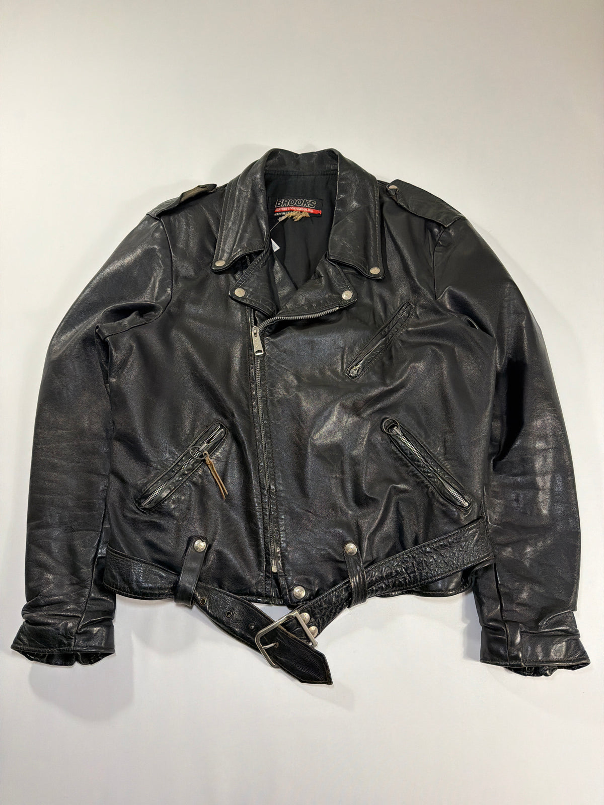 Vintage Brooks Leather Biker Jacket