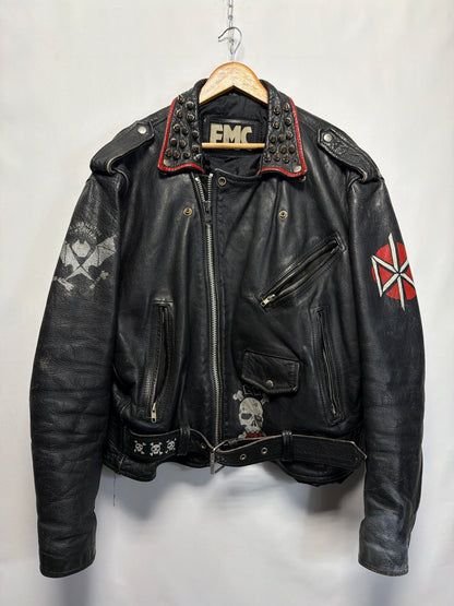 Vintage Custom Punk Studded FMC Leather Jacket