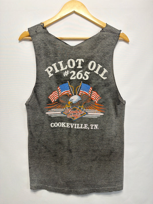 Vintage 3D Emblem Spirit Of America Truckers Only Cutoff T-Shirt