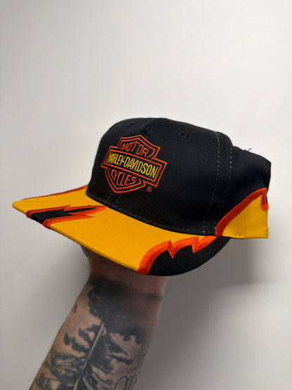 Vintage NWT Harley Davidson Embroidered Flames SnapBack