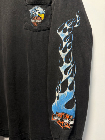 2002 Harley Davidson Myrtle Beach Long Sleeve Flames T-Shirt