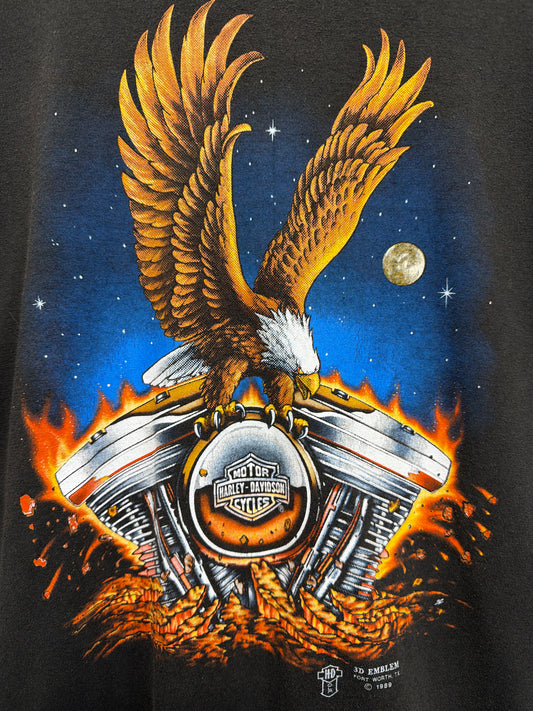 1989 3D Emblem Harley Davidson Hong Kong T-Shirt