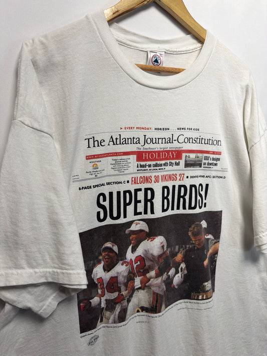 1999 Atlanta Falcons Super Birds AJC Newspaper T-Shirt