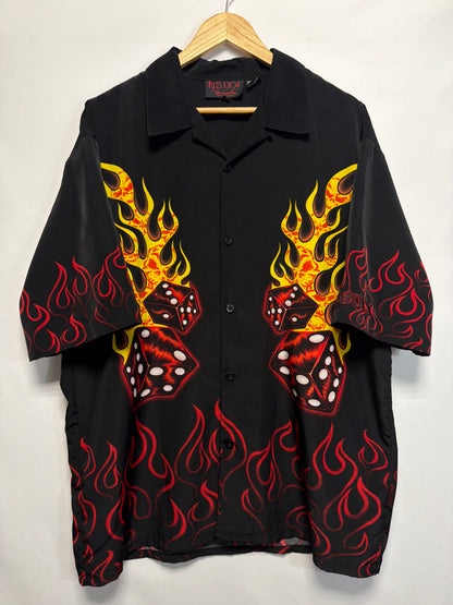 Vintage NSIXX Nikki Sixx Flaming Dice Button Up Shirt