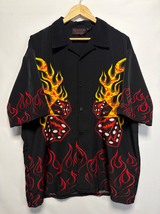 Vintage NSIXX Nikki Sixx Flaming Dice Button Up Shirt