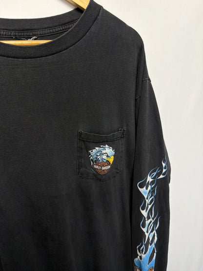 2002 Harley Davidson Myrtle Beach Long Sleeve Flames T-Shirt