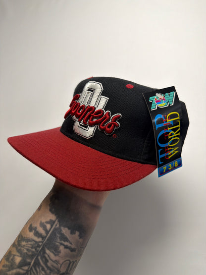 Vintage NWT Oklahoma Sooners Top Of The World 7-3/8 Fitted Hat