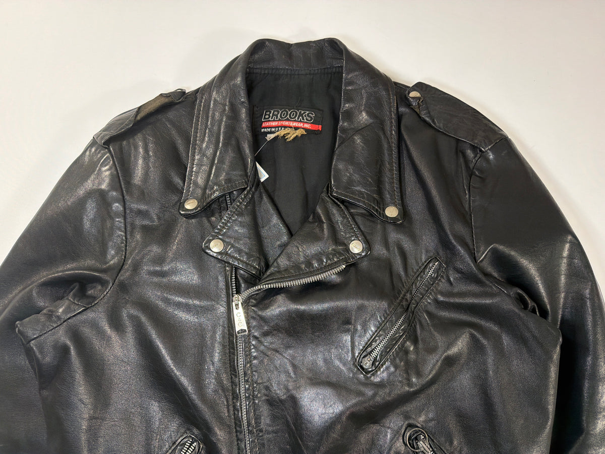 Vintage Brooks Leather Biker Jacket
