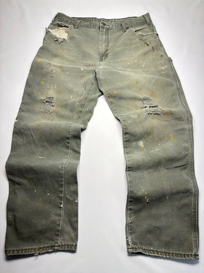 Vintage Distressed Thrashed Green Dickies Work Pants