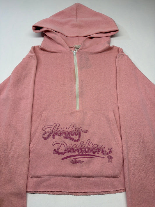 Vintage Women’s Harley Davidson Cropped Zip Hoodie