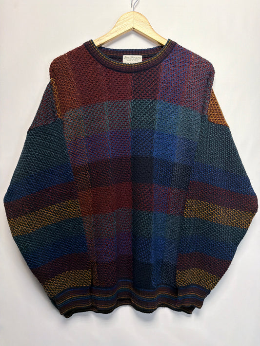Vintage Norm Thompson Color Block Wool Acrylic Sweater