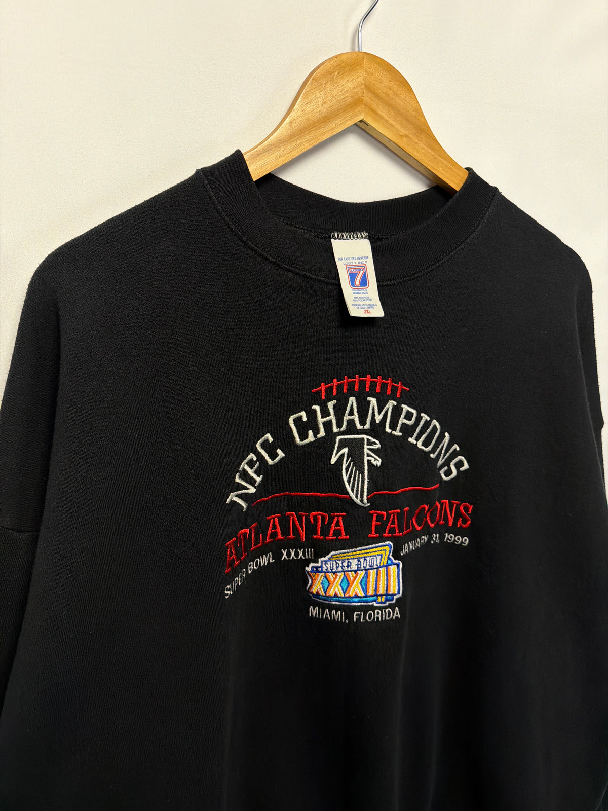 1999 Logo 7 Atlanta Falcons Super Bowl Sweatshirt