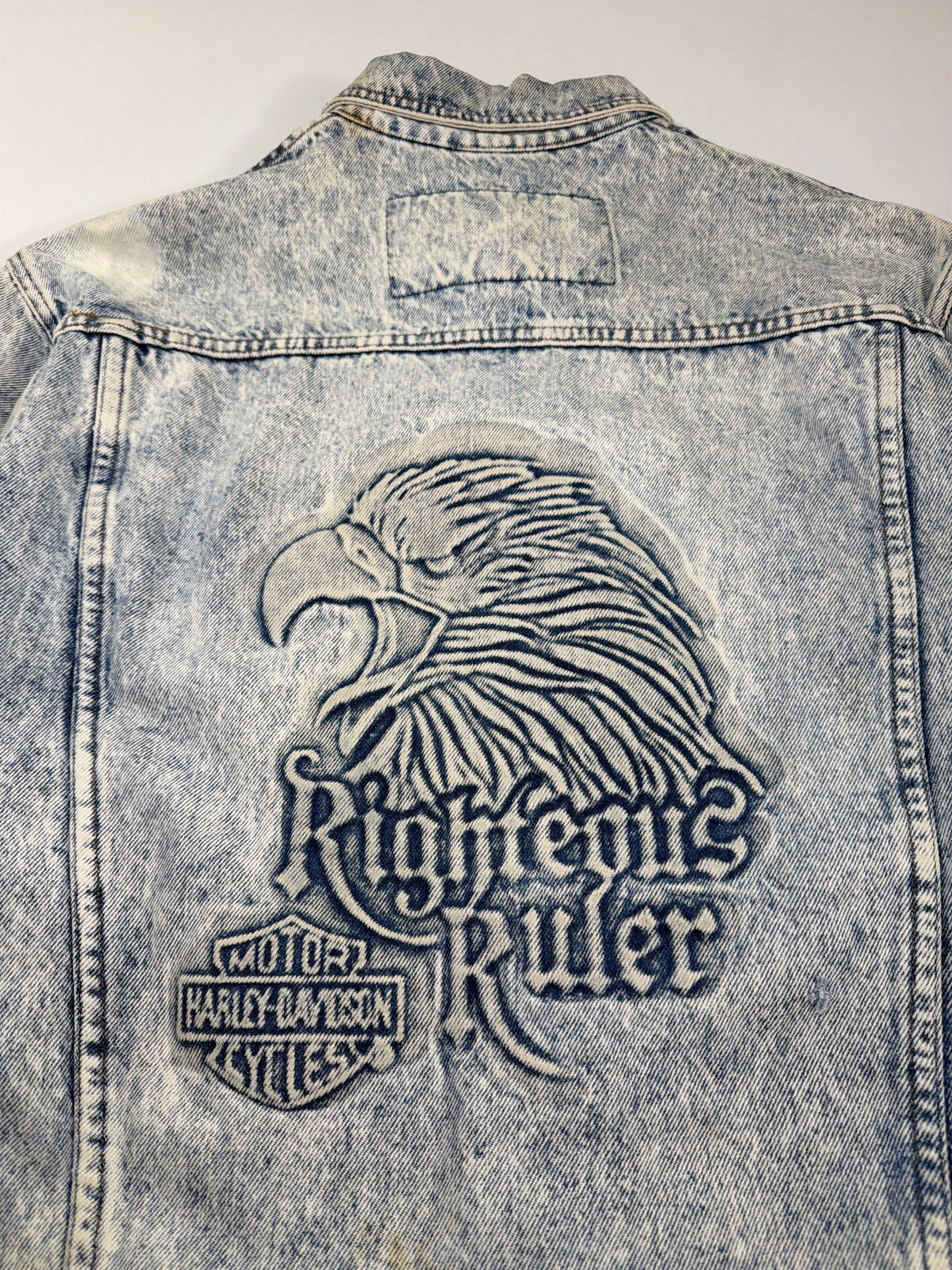 Vintage Harley Davidson Righteous Ruler Denim Jacket