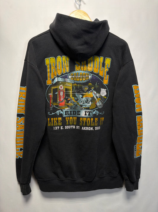 Vintage Iron Saddle Saloon Zip Up Hoodie