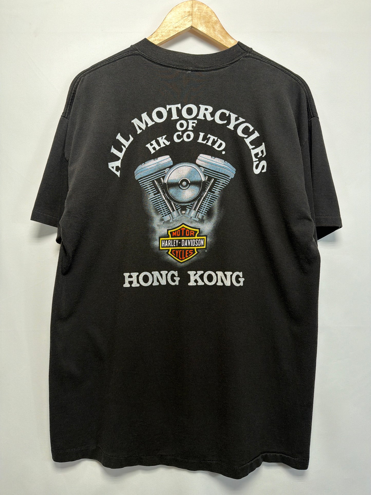 1989 3D Emblem Harley Davidson Hong Kong T-Shirt